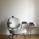 Fauteuil de coiffeur vintage avec casque transformé en lampe
