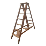 Double library ladder in solid fir 19th century
