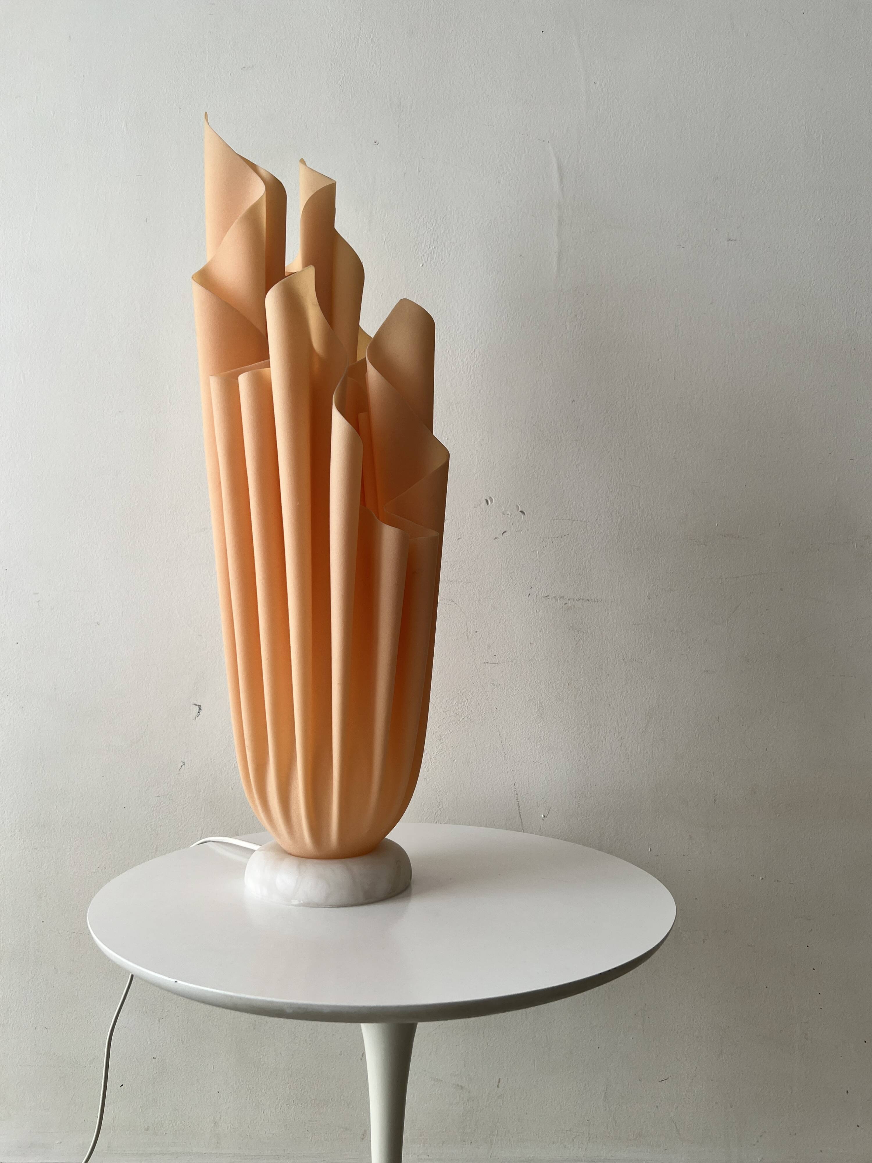 Athena table lamp draped in beige and pink, Georgia Jacob 1970