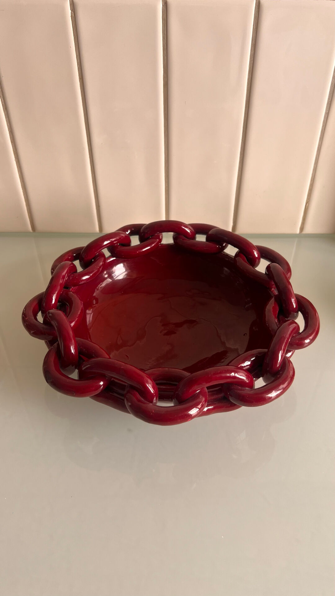 Vallauris ceramic cup with chain decoration