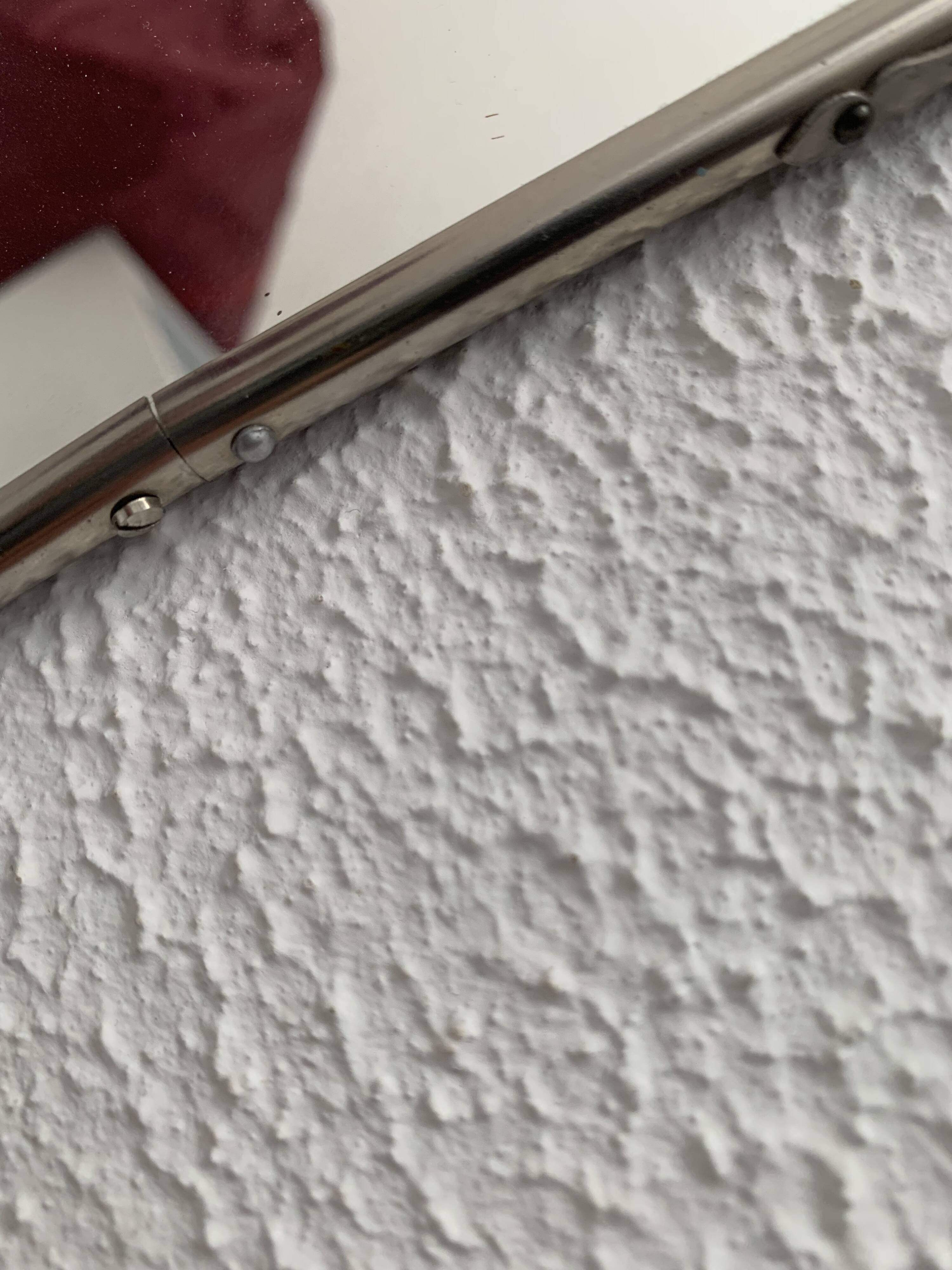 Vintage 1950s triptych barber's mirror, terracotta - 27 x 65 cm