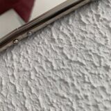 Vintage 1950s triptych barber's mirror, terracotta - 27 x 65 cm