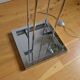 Modernist metal and glass floor lamp