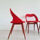 4 Chaises Louis Paolozzi rouge