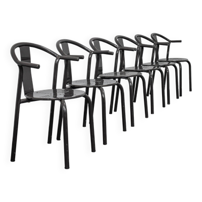 Ensemble rare de 6 chaises de salle à manger ''Maxmo'' postmodernes par Ikea, années 1980.