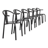 Rare set of 6 “Maxmo” postmodern dining chairs by Ikea, 1980s