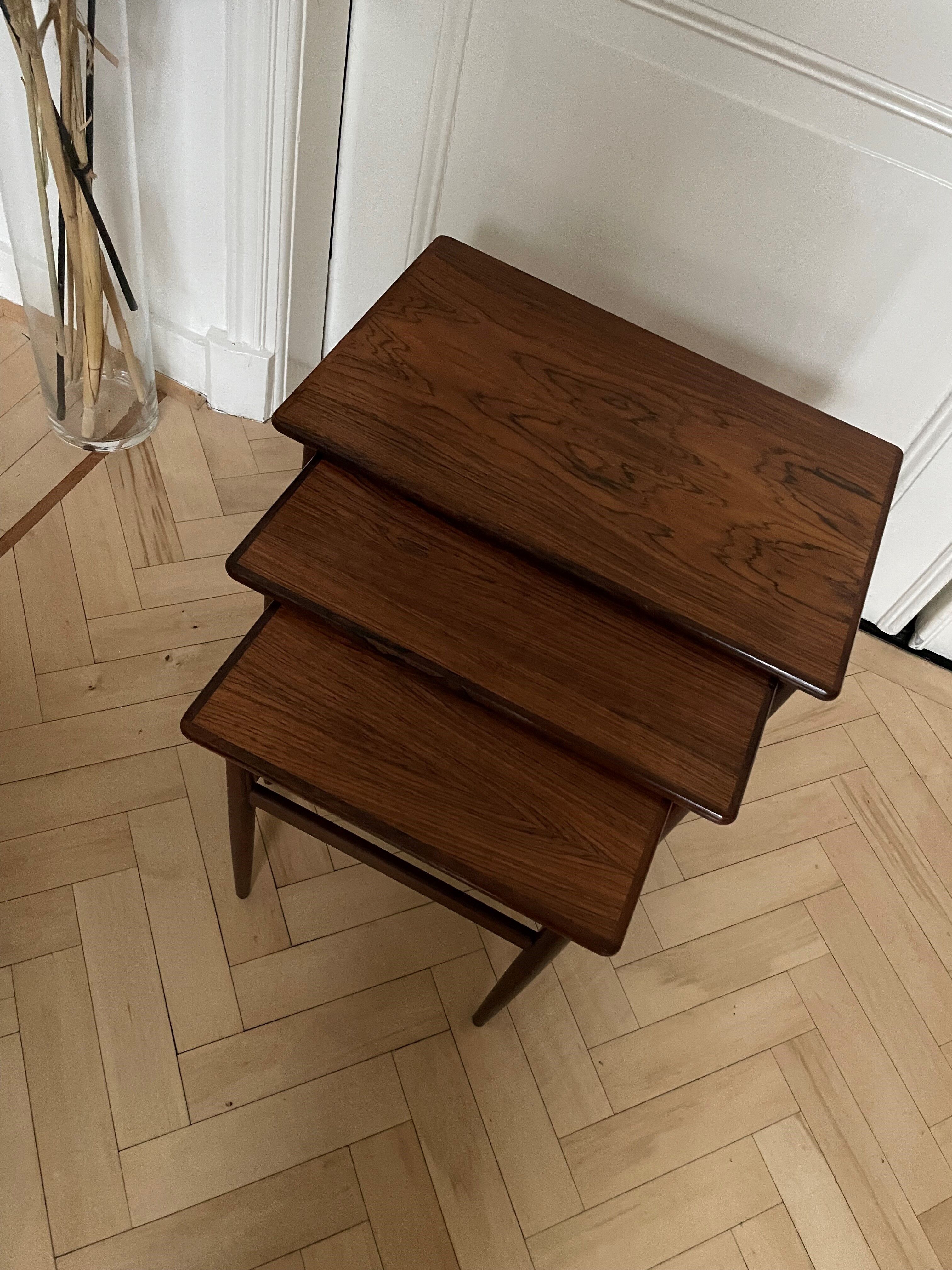 Tables gigognes en palissandre vintage Danemark 1960-1970