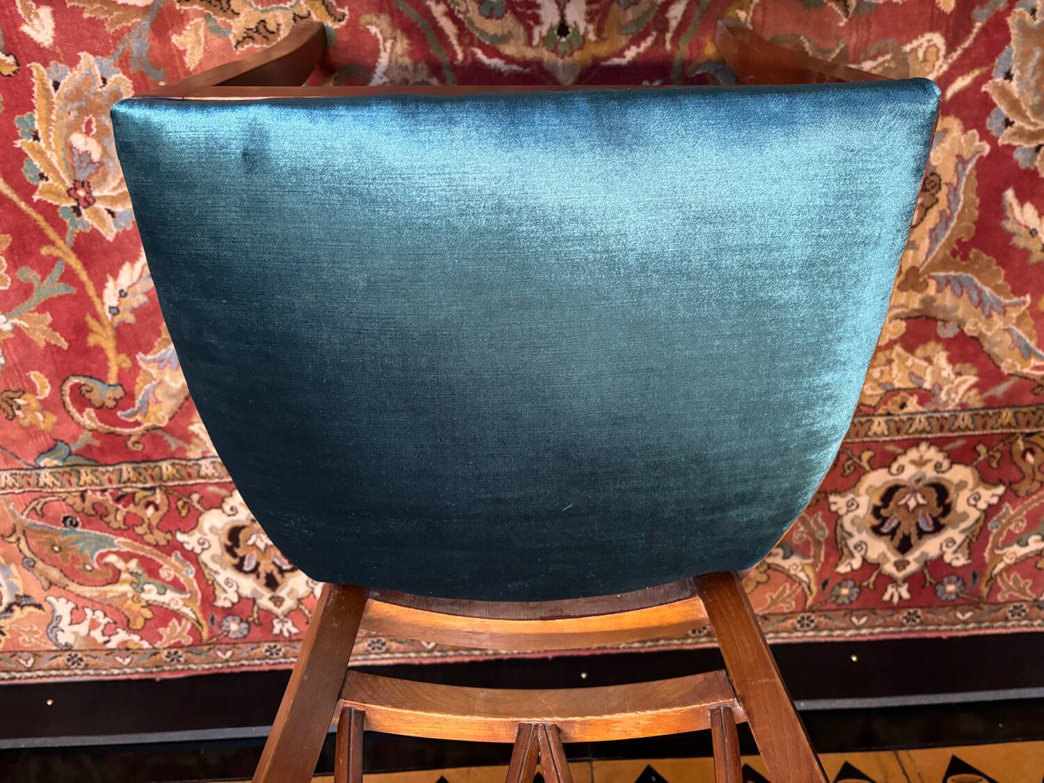 6 cherry wood chairs with openwork backs