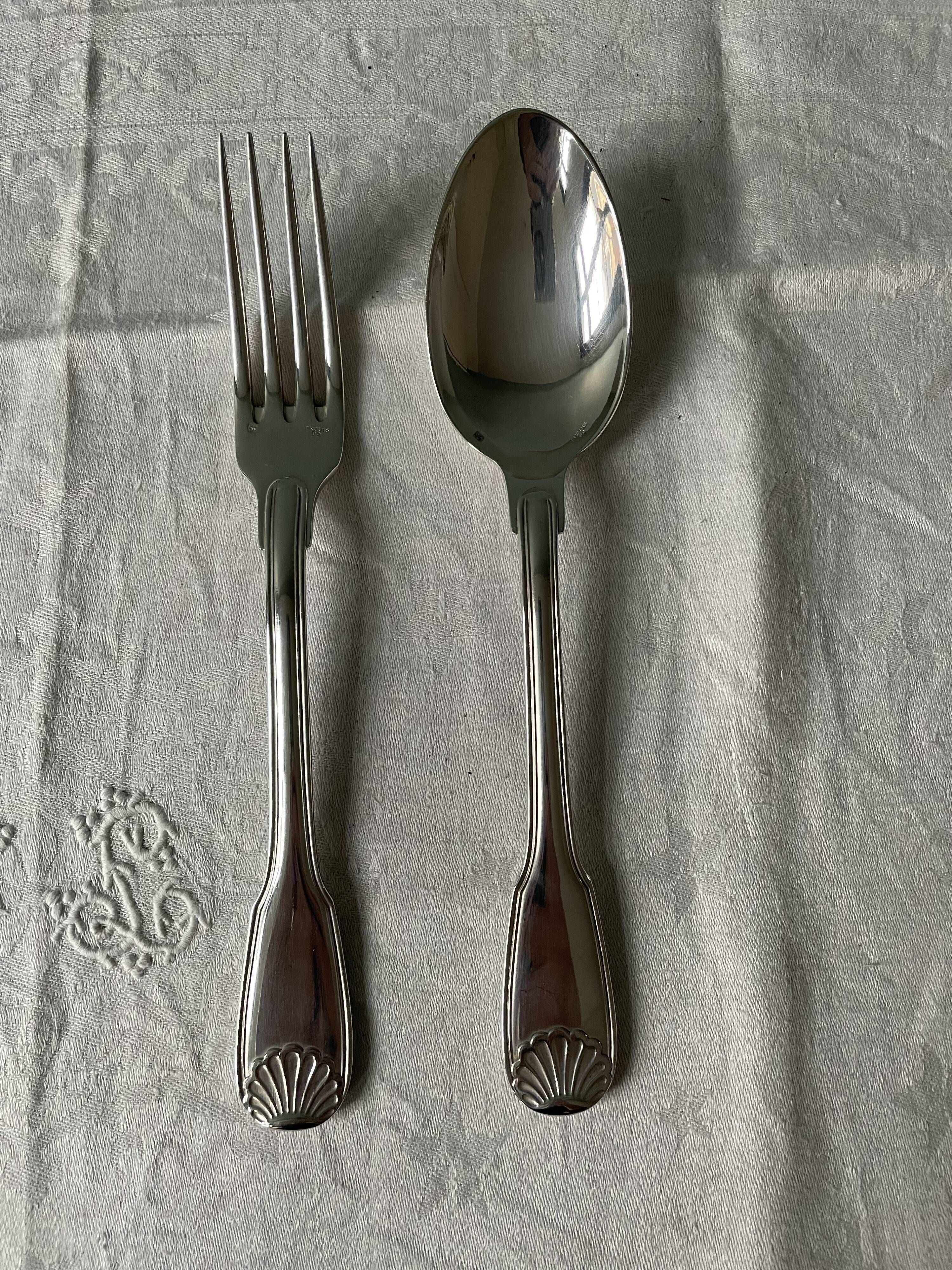 Ercuis housewife in silver metal 90gr of 24 pieces