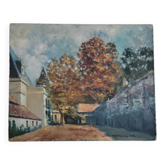 Tableau ancien huile sur carton magnifique couleurs