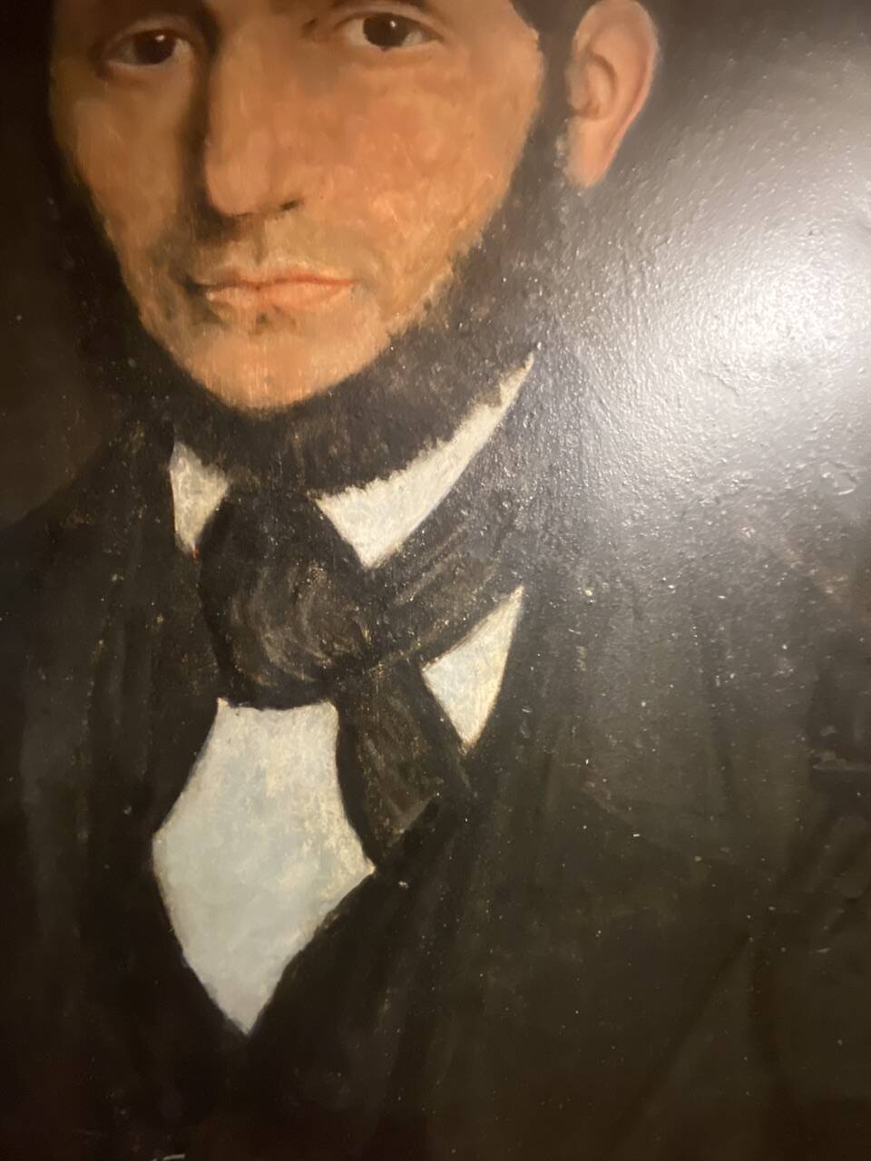 Old painting, portrait of Louis Vallez (1807-1857), 19th century