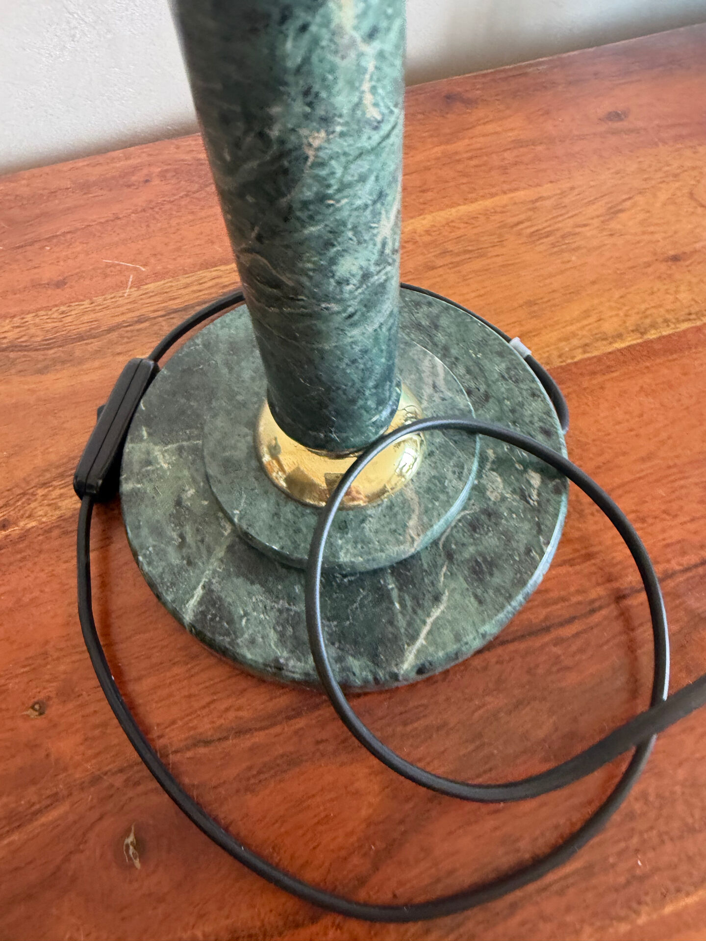 Green marble lamp base