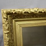 Mirror Frame In Wood And Golden Stucco