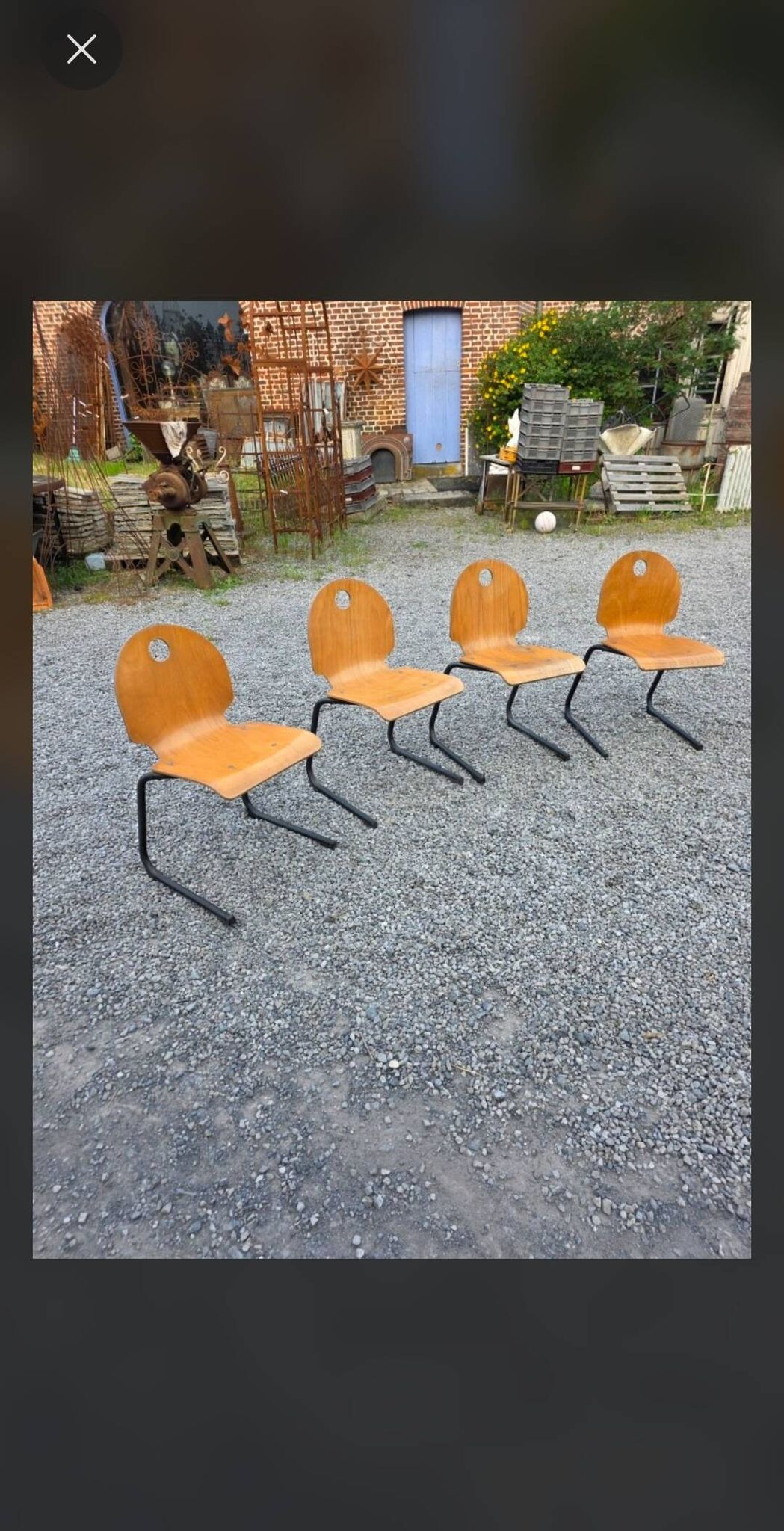 4 vintage school chairs from the 70s