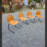 4 vintage school chairs from the 70s
