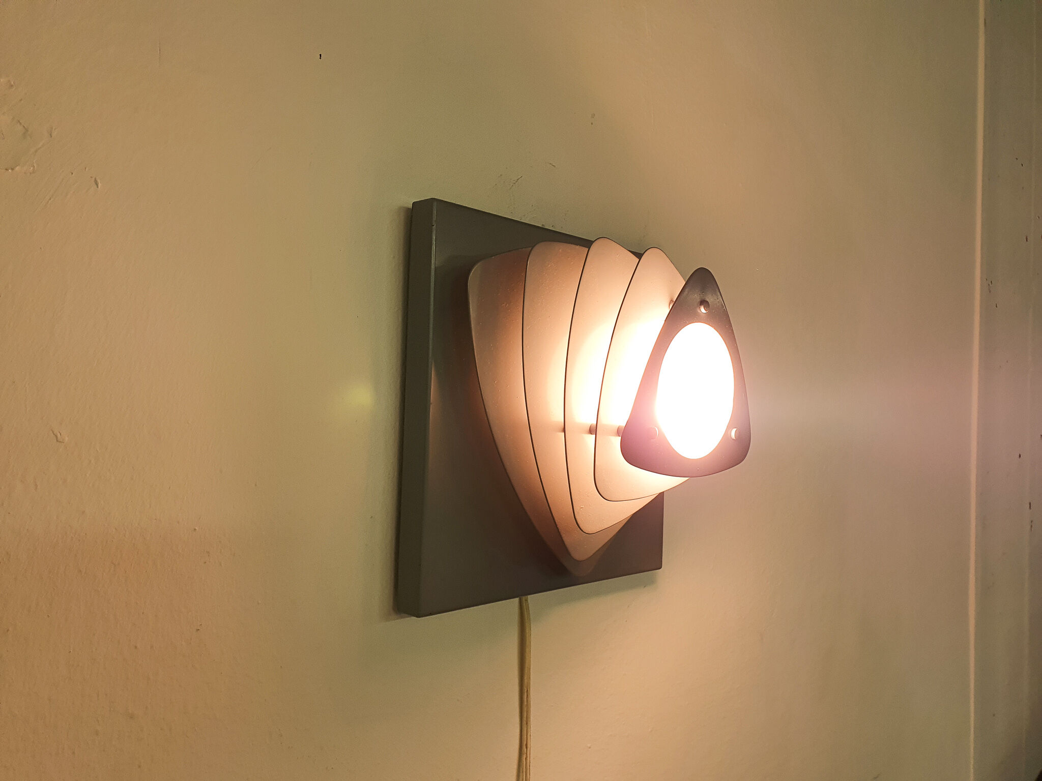 Mid-century grey metal wall light, The Netherlands 1960's