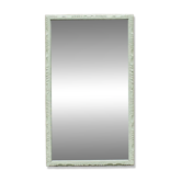 Miroir ancien biseauté en bois massif sculpté vert Lézard –