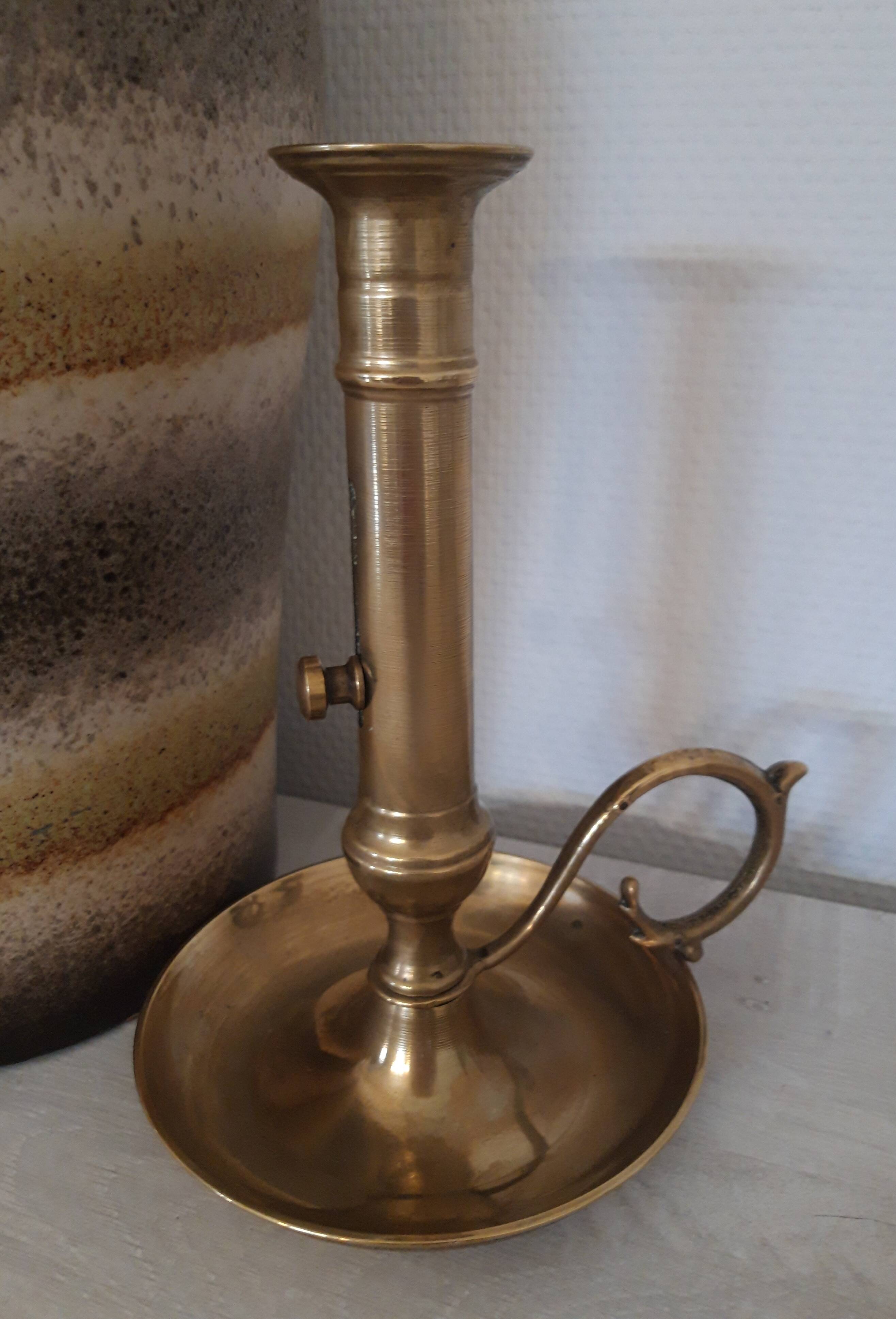 Brass cellar rat bougeoir with pusher