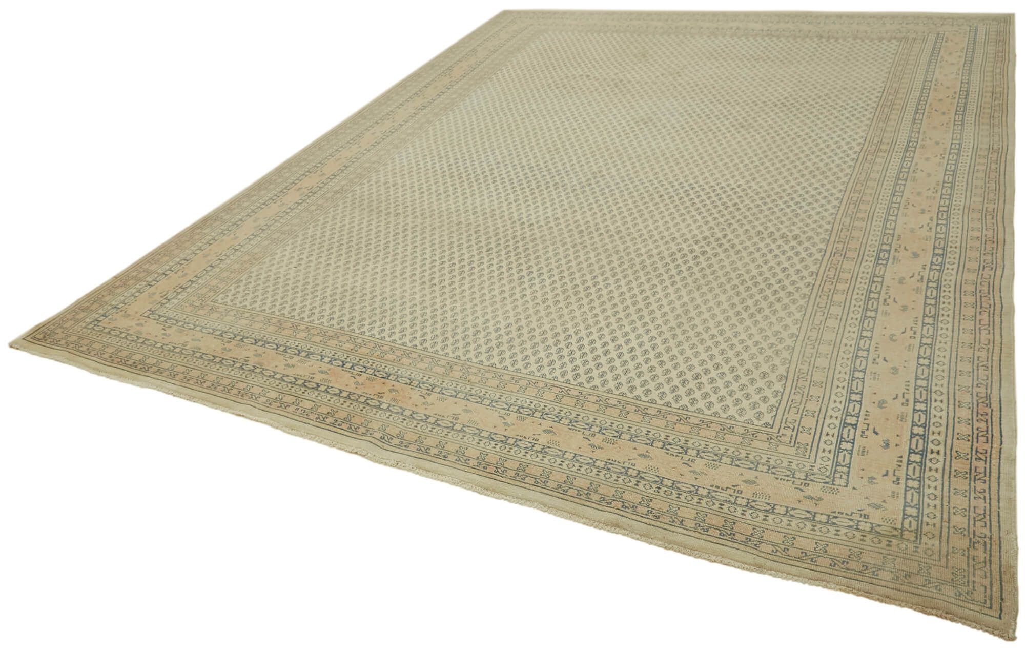 Handmade oriental contemporary 1980s 285 cm x 370 cm beige wool carpet