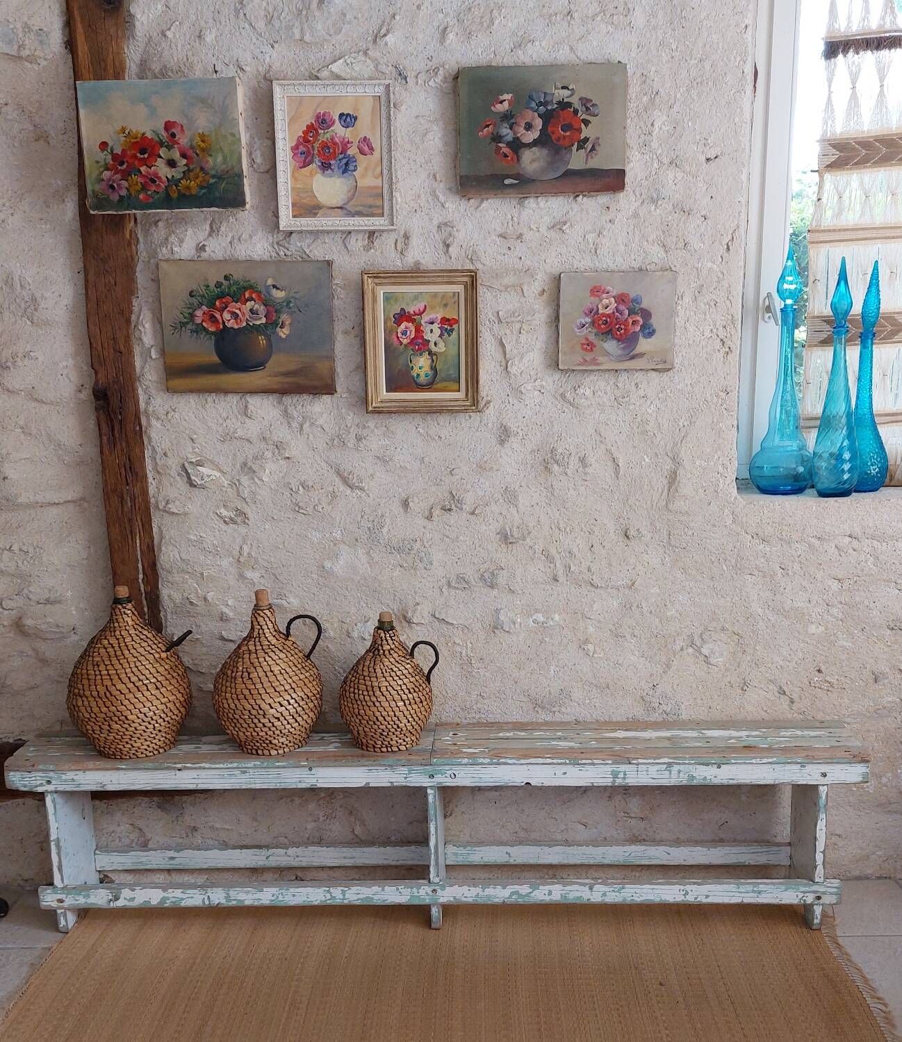 Antique bench with original patina