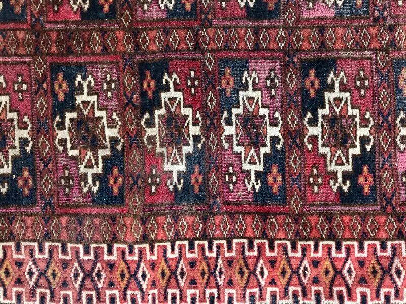 Saddle Tekke Bokhara rug old handmade 64 X 107 CM