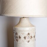 Danish table lamp in beige enamelled stoneware by Bitossi for Bergboms 1960.