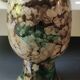 Marbled glass art ball vase. Murano style. Italy. Height 26 cm.