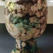 Marbled glass art ball vase. Murano style. Italy. Height 26 cm.