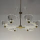 Venetian glass chandelier from Murano and brass, circa 1940.