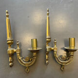 Pair of Art Deco gilt bronze wall sconces