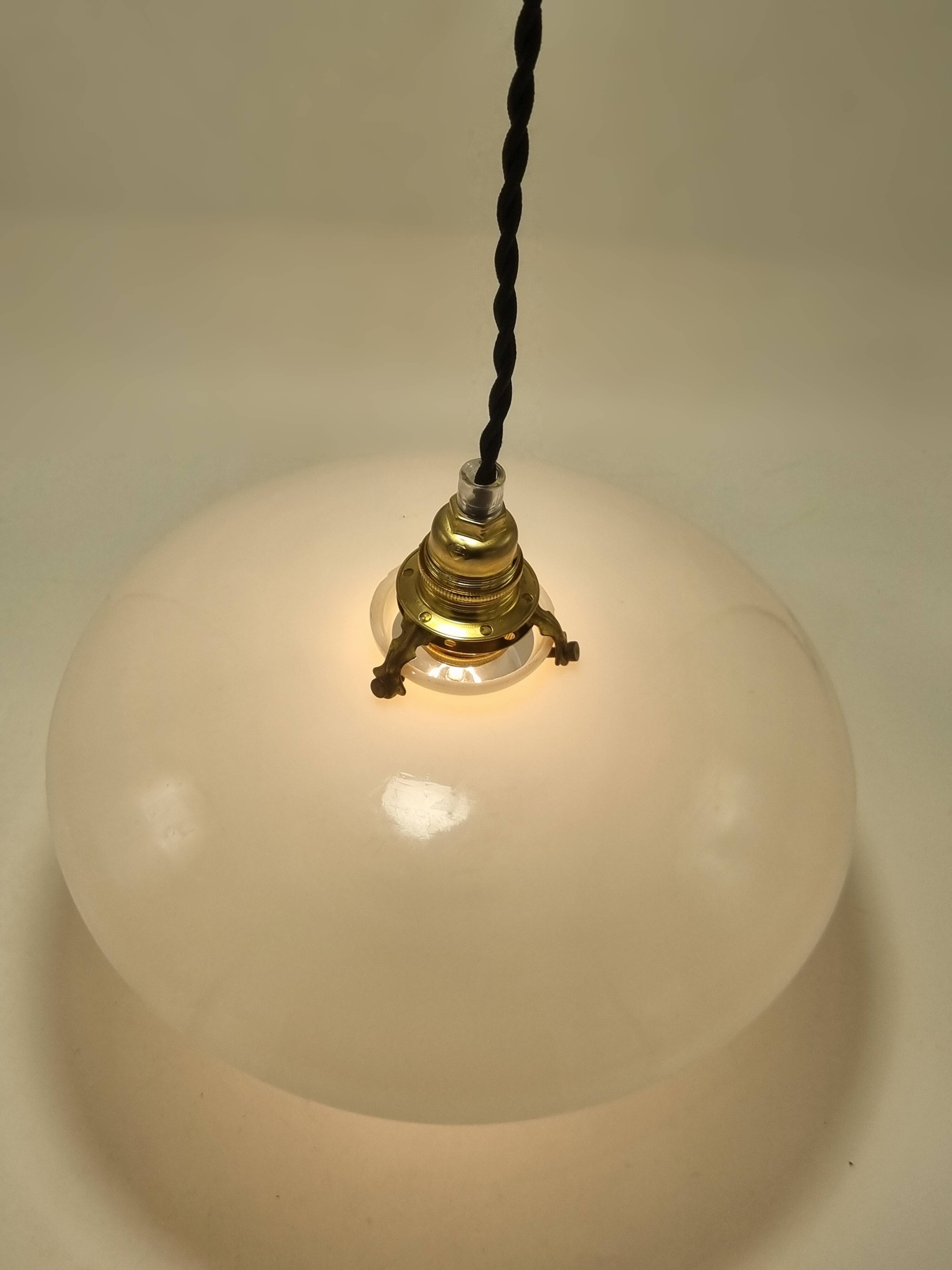 Opaline glass pendant light