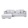 Canapé d'angle MALMO gris souris, design scandinave