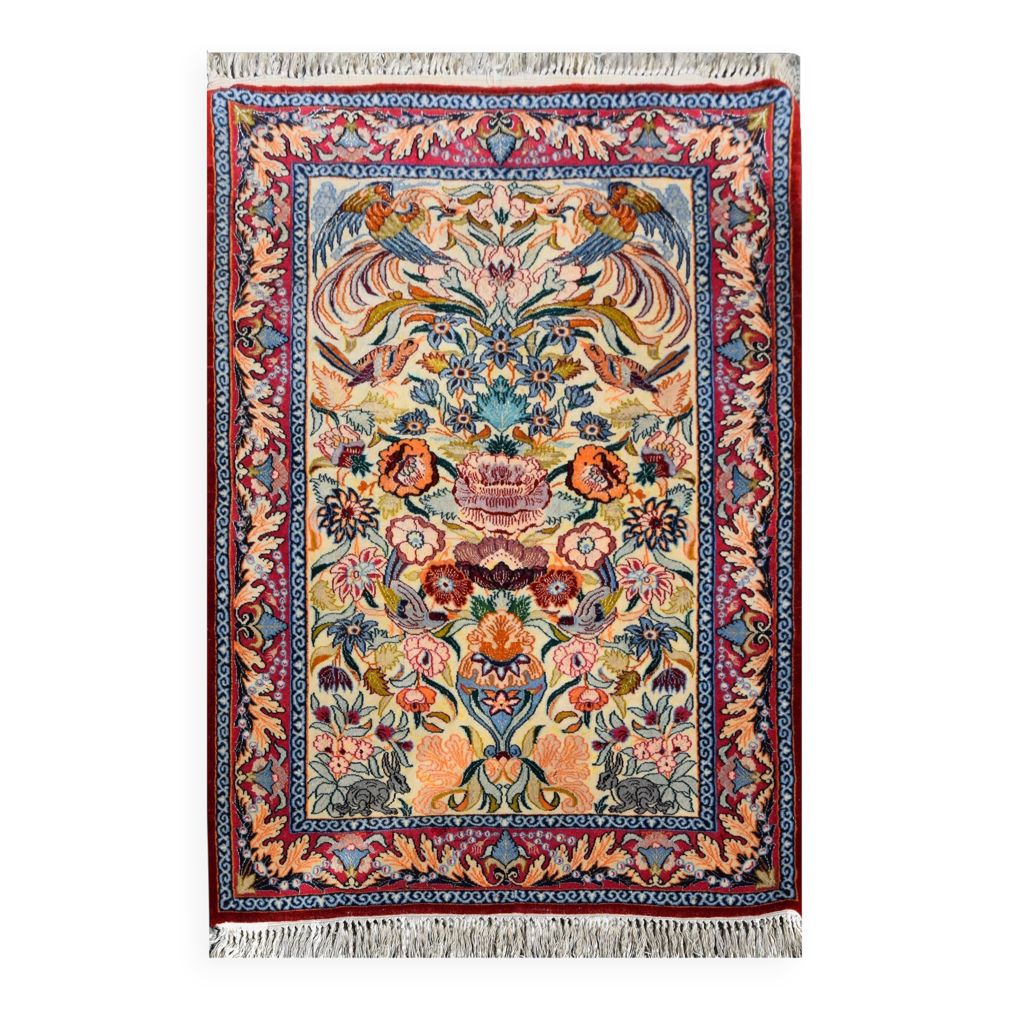 Oriental Rug Iran Isfahan 0.74X 1.08 M - Wool and Silk