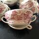 Service à thé anglais en faience rose