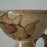 Ceramic candle holder Vallauris decoration Sunflower