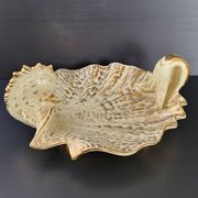 IMPORTANT ITALIAN CERAMIC FRUIT BOWL 1960 FISH UNDER SHELL