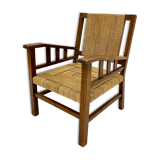 Francis Jourdain armchair in oak and rope 1930