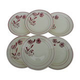 Six flat earthenware plates