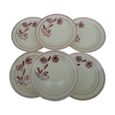 Six flat earthenware plates