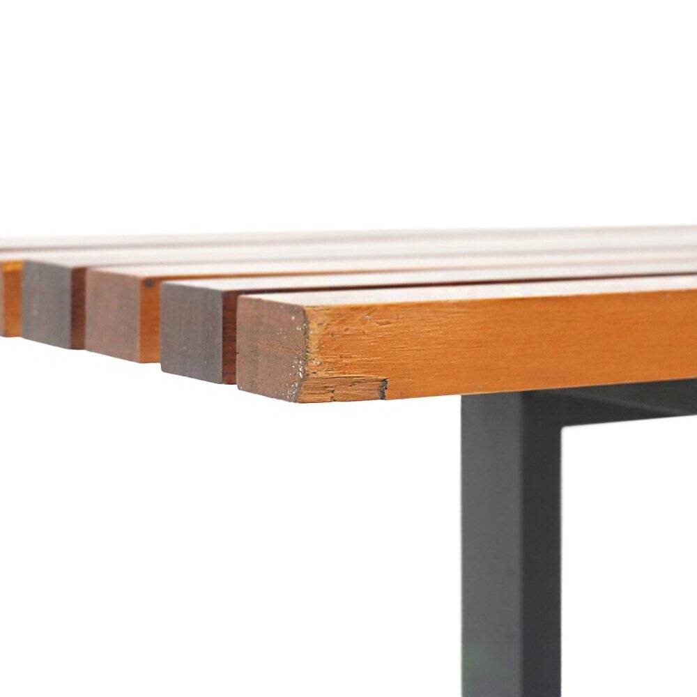 Metal and wood bench, 1950s