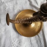 Duo brass fish candlesticks