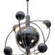 Mid-century modern space age Italian chrome chandelier, 1960
