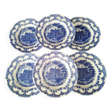 6 Assiettes à dessert Staffordshire