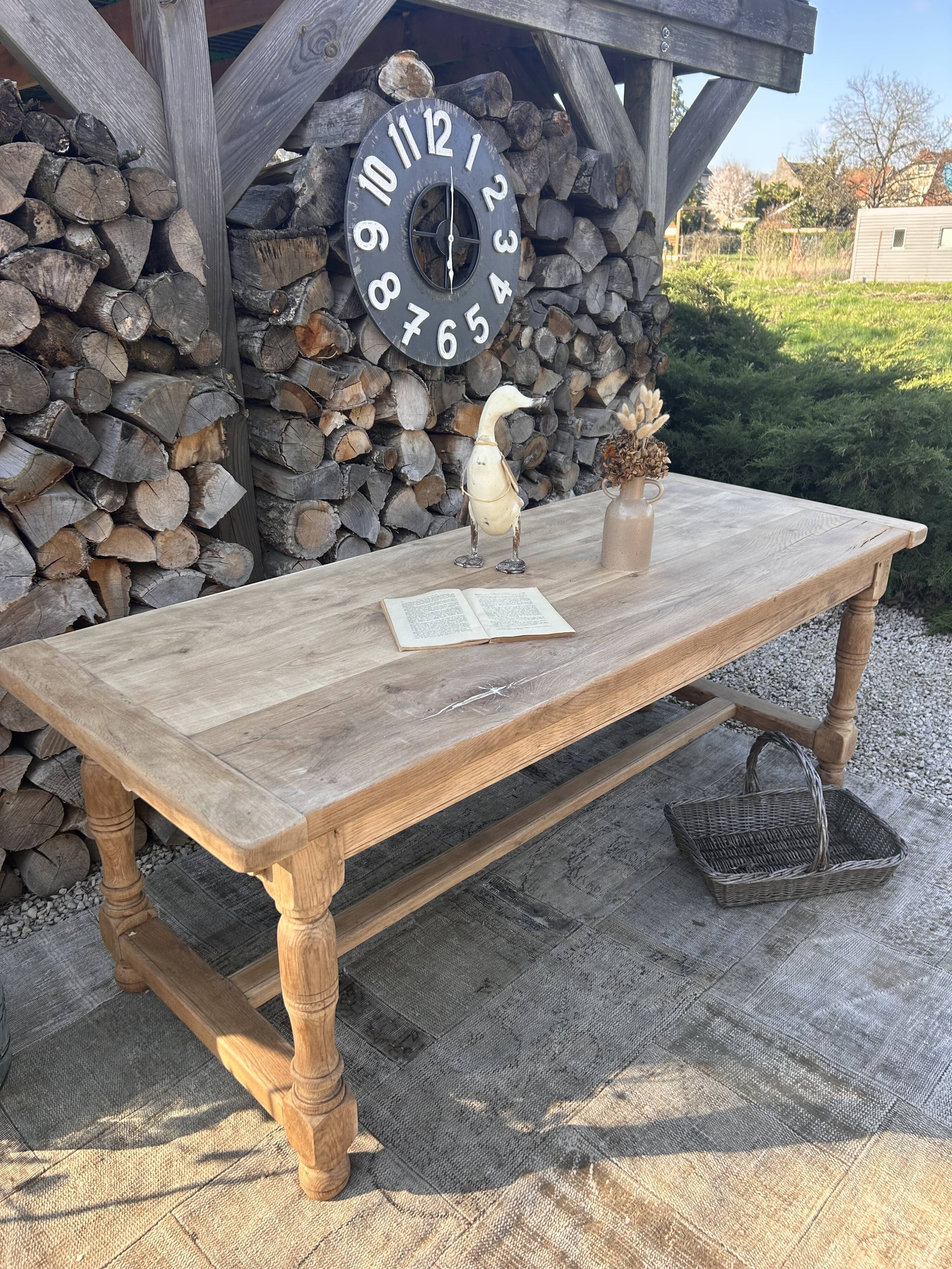 Renovated solid oak farmhouse table