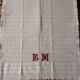 Lot 2 towel towels white honeycomb fringes monograms red E B