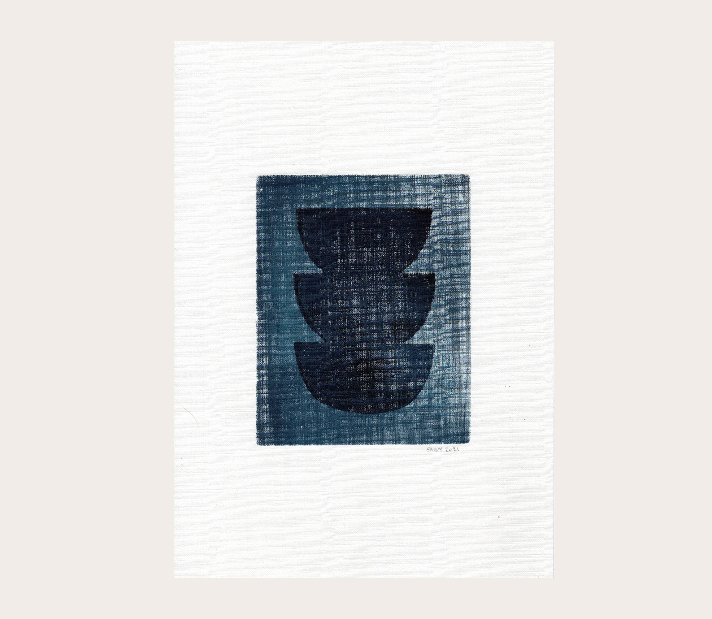 Trio of paintings on paper by Eawy