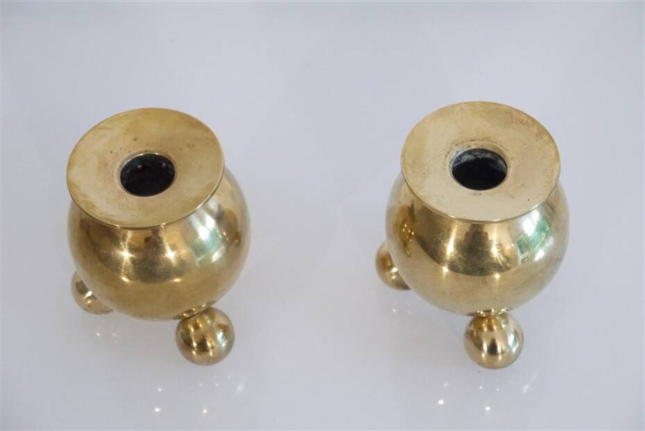 Pair of Scandinavian brass candlesticks 1970