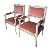 Pair of Louis XVI style armchairs