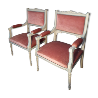 Paire de fauteuil de style Louis XVI
