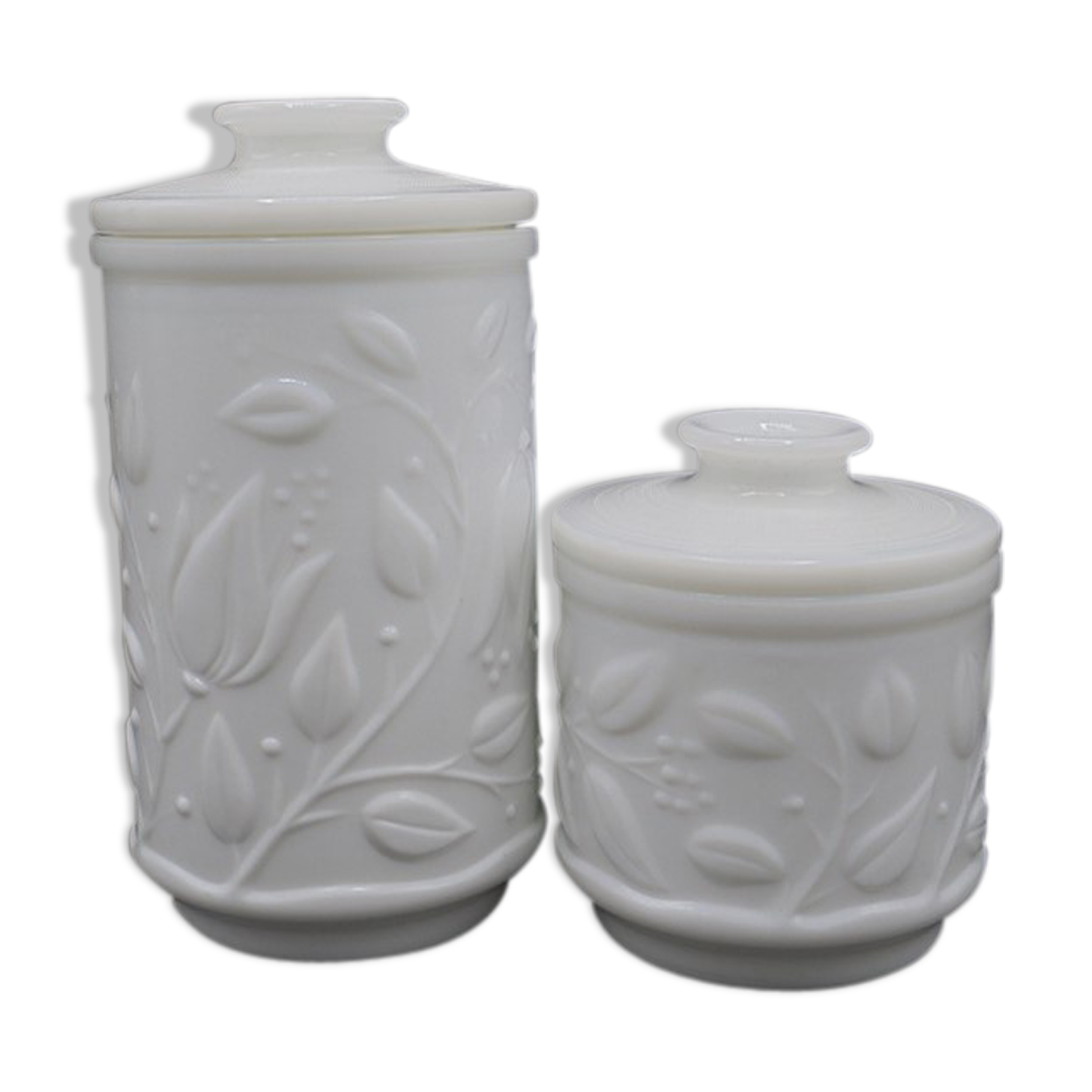 Paire de bocaux en opaline